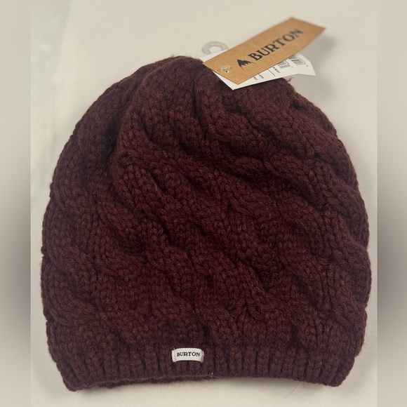 Burton Accessories - NWT!! Burton Burgundy Cable Knit Beanie